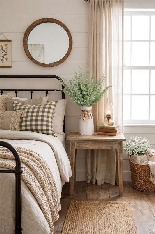 Pure Linen Cushion Cover - Olive Gingham