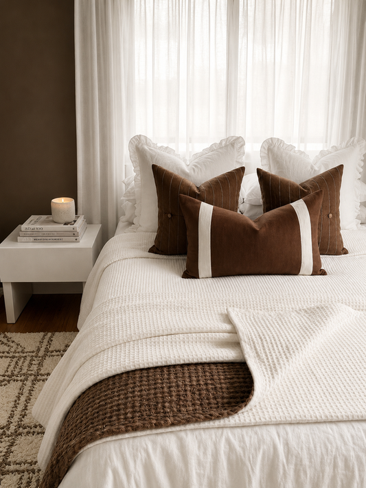 Organic Cotton Bamboo Waffle Throw Blanket - White- King Size