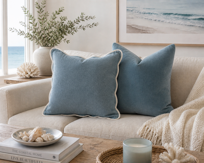Luxurious Organic Cotton Velvet Cushion Cover - Petrol