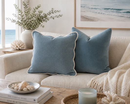 Luxurious Organic Cotton Velvet Cushion Cover - Petrol
