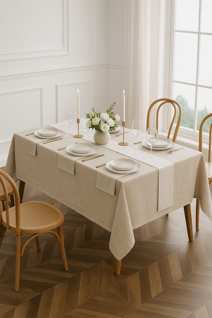 Pure Linen Tablecloth 210 x 240 cm - Natural