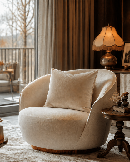 Luxurious Organic Cotton Velvet Cushion Cover - Sand