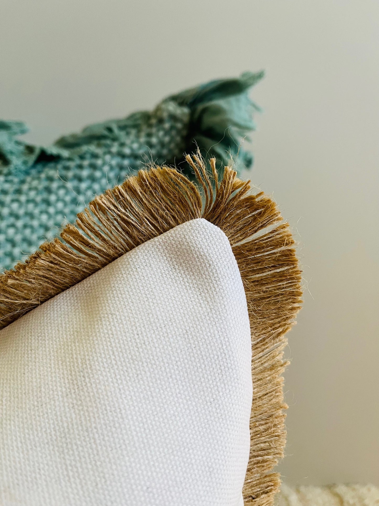 Palm Haven Embroidered Cushion Cover – Limited Edition - Sea Green