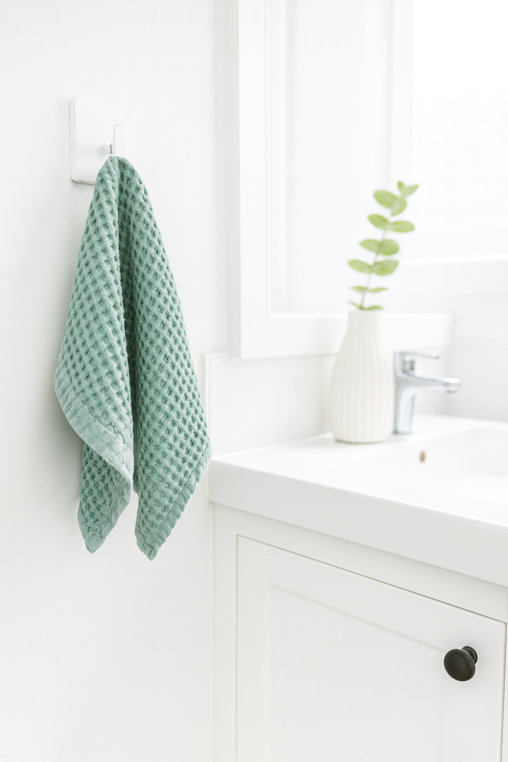 100% Organic Cotton Rustic Waffle Face Cloth - Sea Green