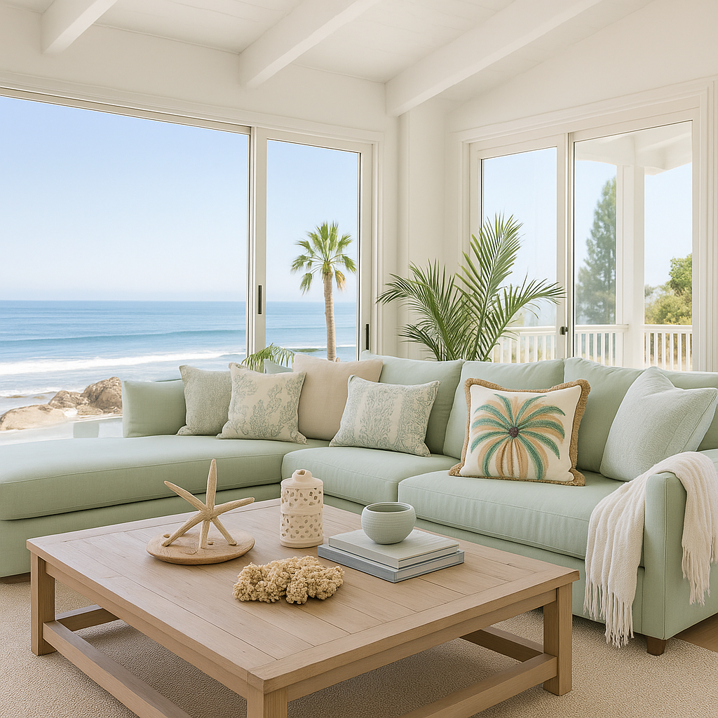 Palm Haven Embroidered Cushion Cover – Limited Edition - Sea Green