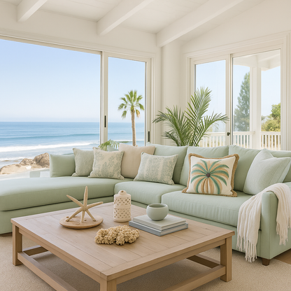 Palm Haven Embroidered Cushion Cover – Limited Edition - Sea Green