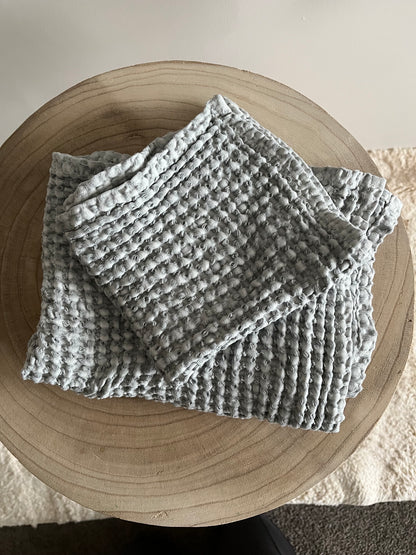 100% Organic Cotton Rustic Waffle Face Cloth - Slate Grey