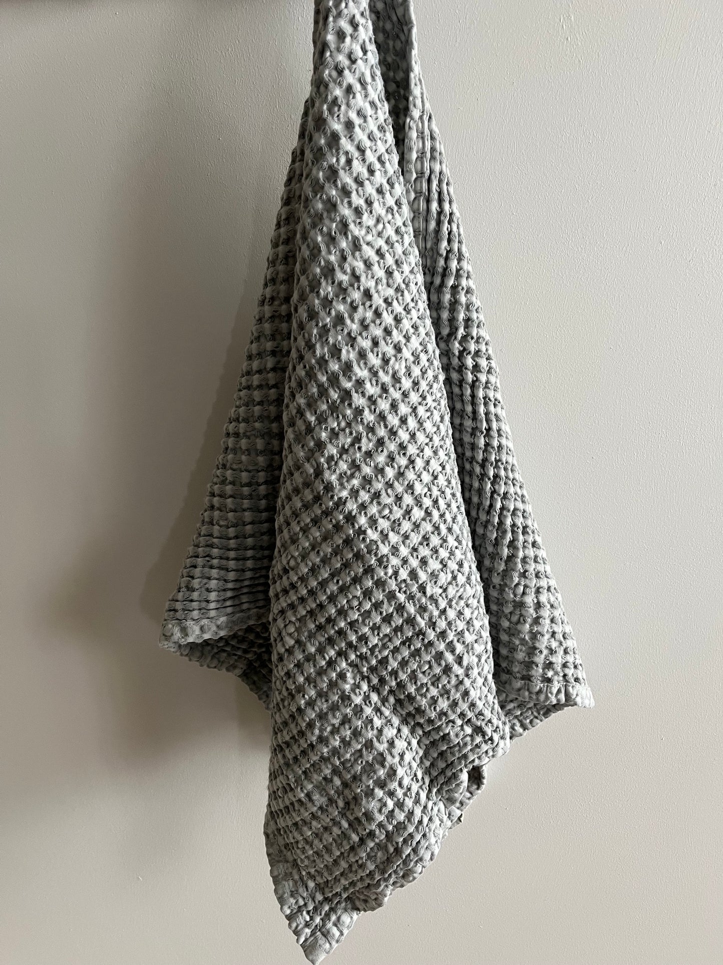 100% Organic Cotton Rustic Waffle Standard Tea Towel - Hand Towel - Slate Grey