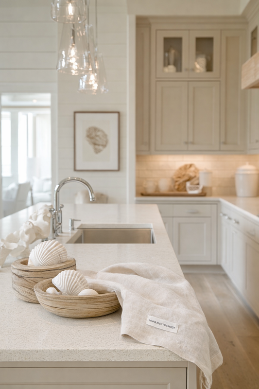 Pure French Linen Tea Towel - Stone