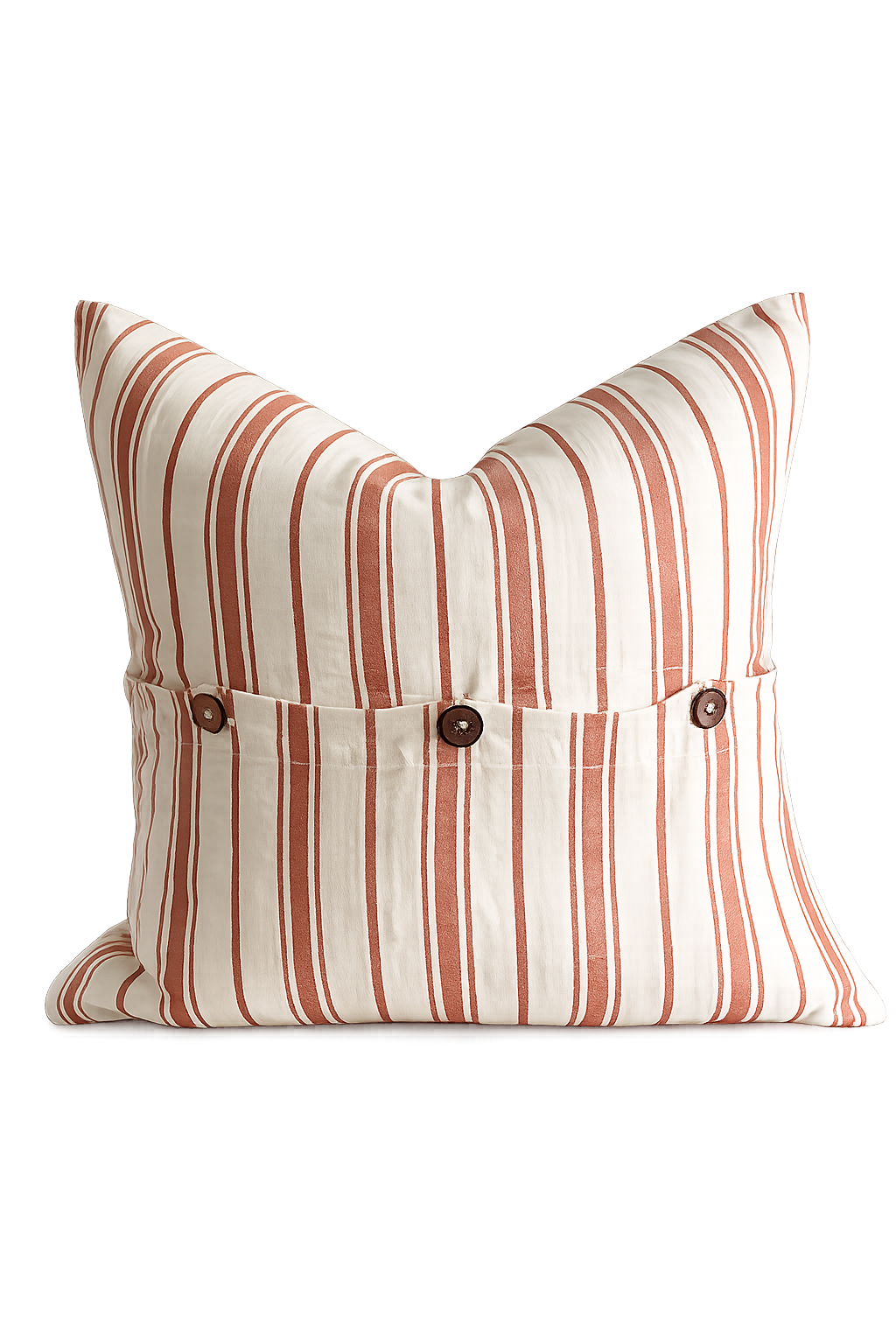 Pure French Linen Cushion Cover - Terracotta Stripe