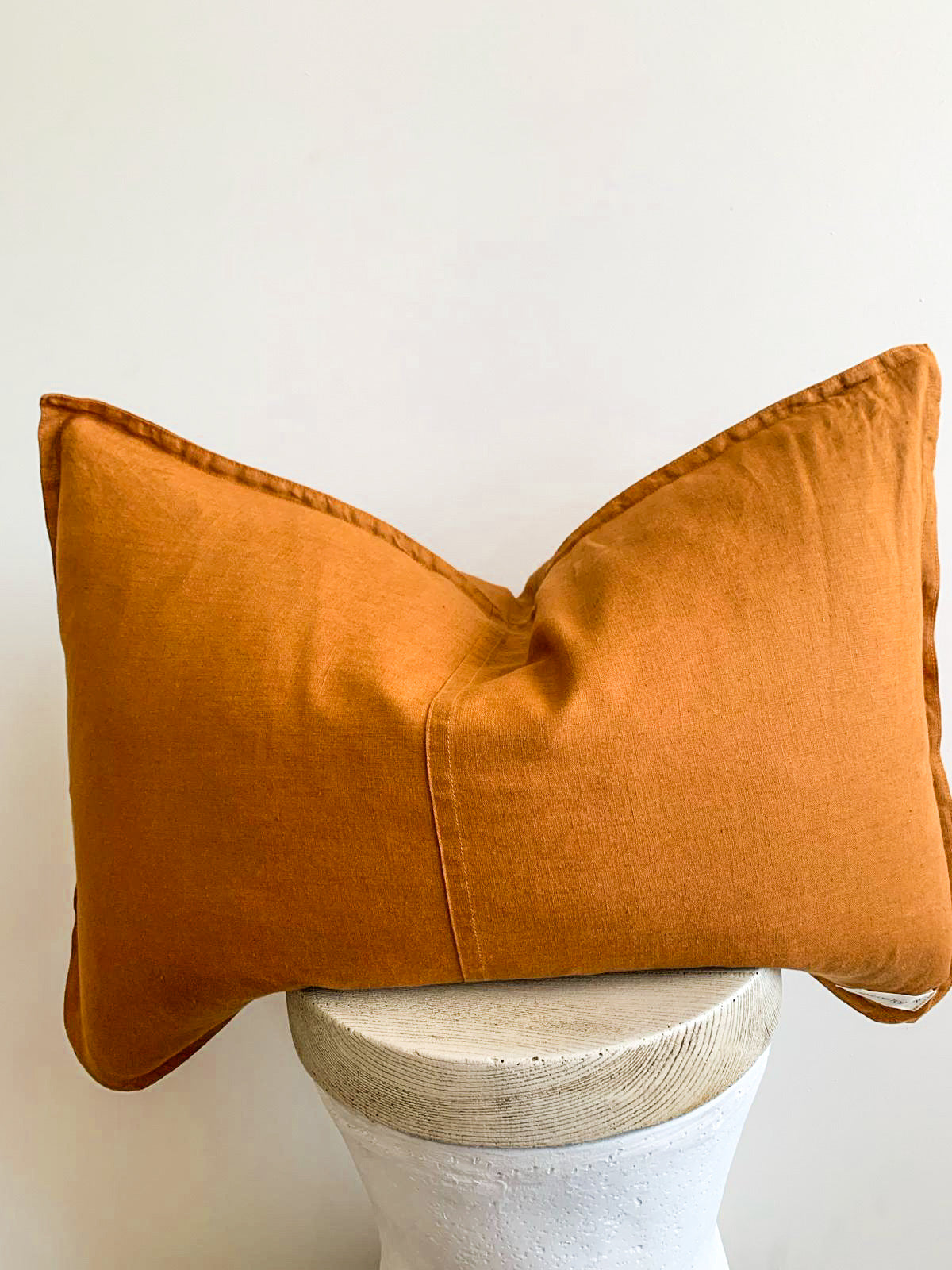 Pure French Linen Lumbar Cushion - Tobacco