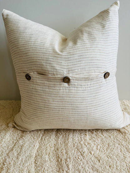 Pure French Linen Cushion Cover - Vintage Stripe