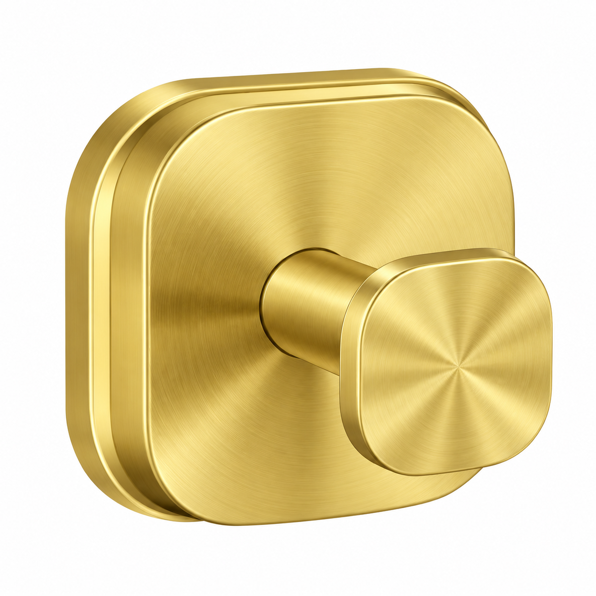 Stainless Steel Suction Cup Removable Wall Mount Hook - Gold - Square