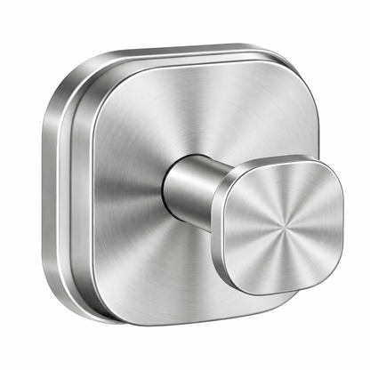 Stainless Steel Suction Cup Removable Wall Mount Hook - Silver - Square