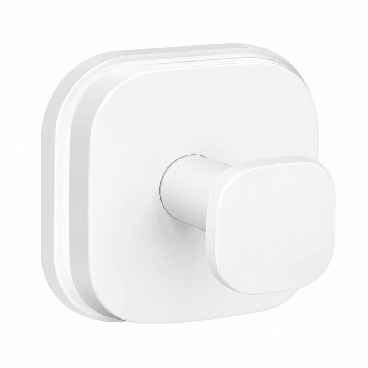 Stainless Steel Suction Cup Removable Wall Mount Hook - White - Square