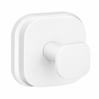 Stainless Steel Suction Cup Removable Wall Mount Hook - White - Square