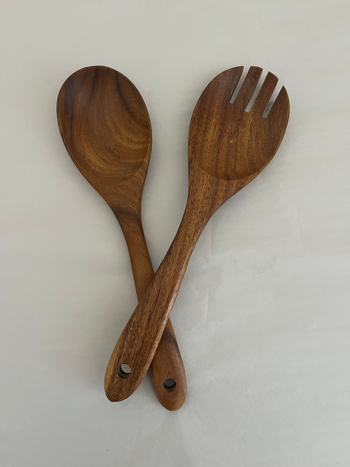 Acacia Wood Salad Servers – Fork & Spoon Set | 26cm