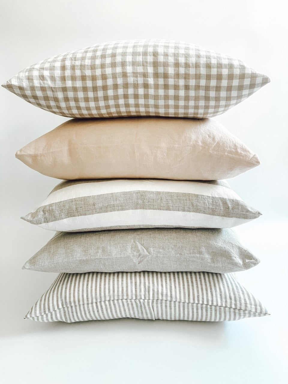 Linen Cushion - Grey Stripe