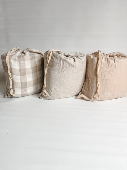Pure Linen Quilt set - Light Clay