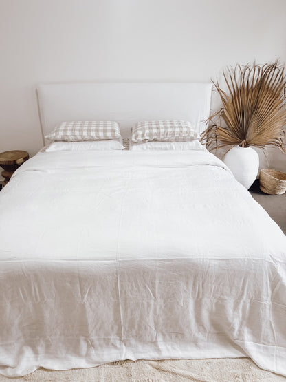 Pure Linen Quilt Set - White